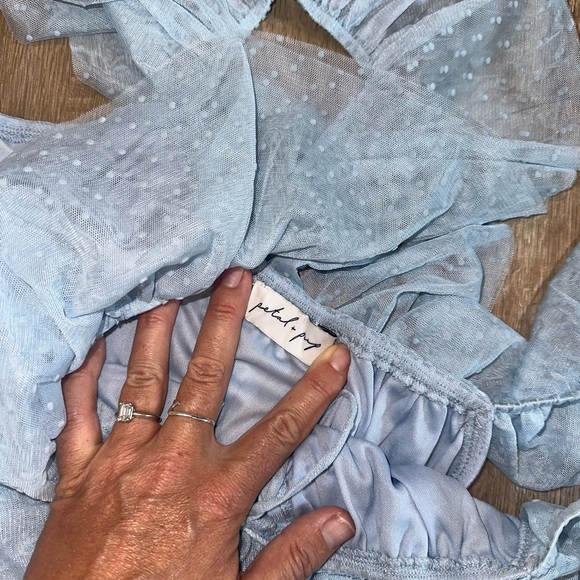 Light Blue Ruffled Maxi Dress - Picture 2 of 2